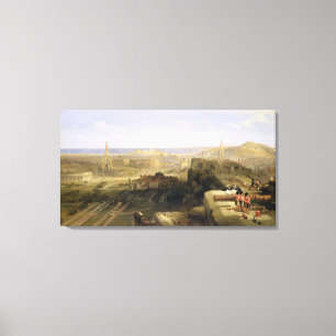 Edinburgh from the Castle, 1847 (oil on canvas) Canvas Print