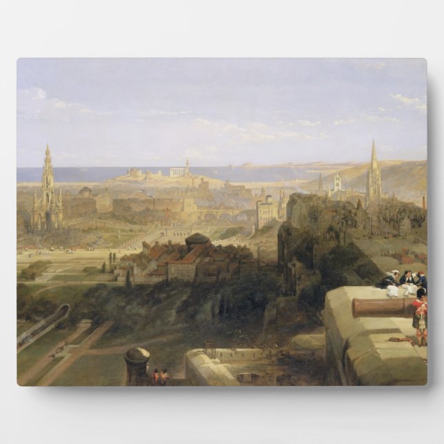 Edinburgh from the Castle, 1847 (oil on canvas) Plaque (Front)