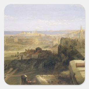 Edinburgh from the Castle, 1847 (oil on canvas) Square Sticker