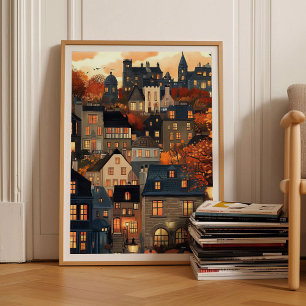 Edinburgh Illustration Edinburgh Print Autumn Scot