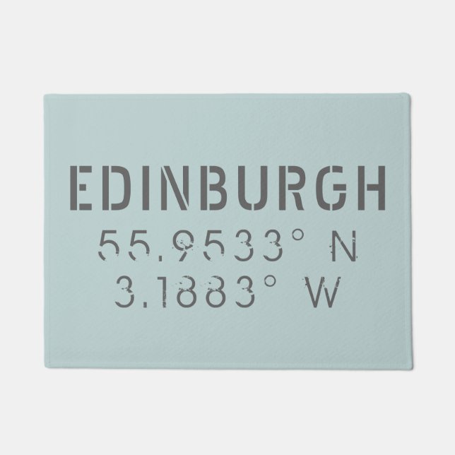 Edinburgh Latitude Longitude Doormat (Front)