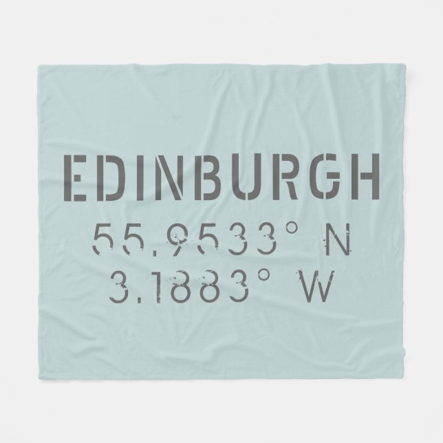 Edinburgh Latitude Longitude Fleece Blanket (Front (Horizontal))