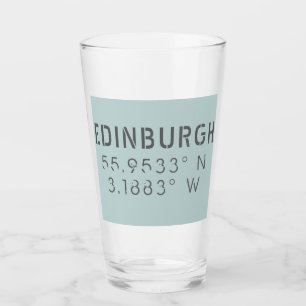 Edinburgh Latitude & Longitude Glass