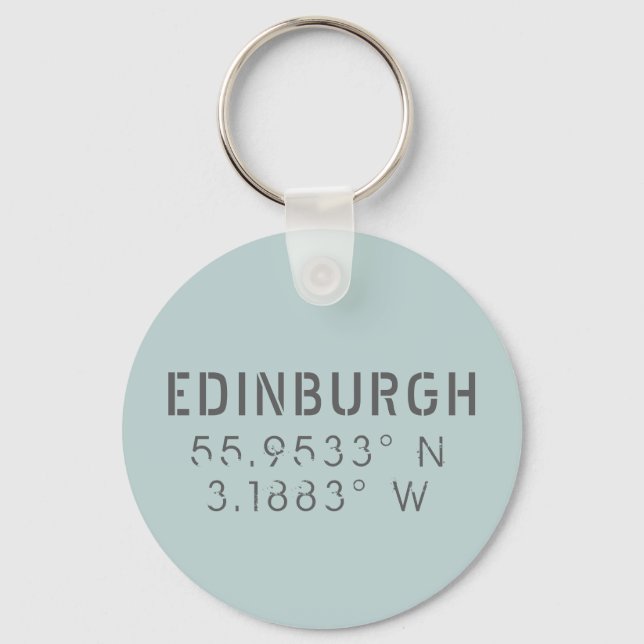 Edinburgh Latitude & Longitude Key Ring (Front)