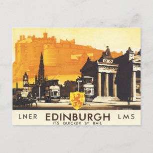 Edinburgh LNER Fine Vintage Travel Poster Postcard