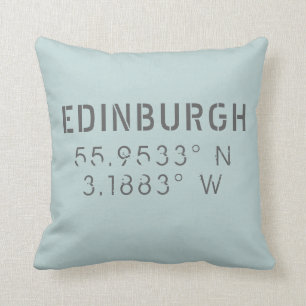 Edinburgh Longitude Latitude Throw Pillow