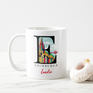 Edinburgh Monogram Letter E Personalized Gift Coffee Mug