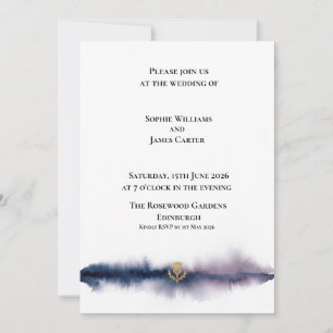 Edinburgh Night Skyline Dark Scottish Wedding Invitation