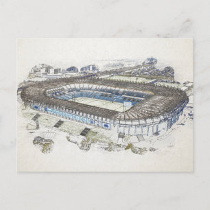 Edinburgh Rugby Stadium Sketch Art Postcard