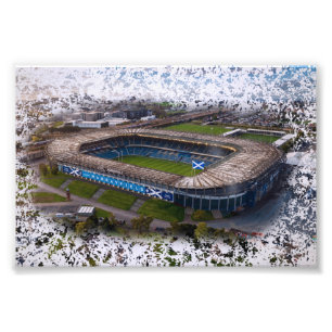 Edinburgh Rugby Stadium with Scotland Flag Photo Print
