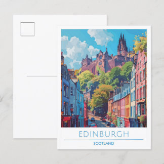 Edinburgh Scotland Art Vintage Travel Postcard