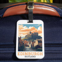 Edinburgh Scotland Castle Retro Vintage Travel
