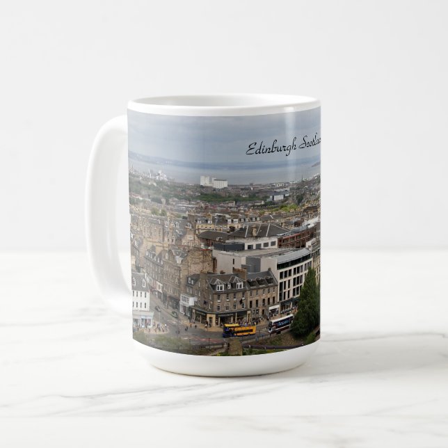 Edinburgh Scotland, Cityscape, photography Coffee Mug (Front Left)
