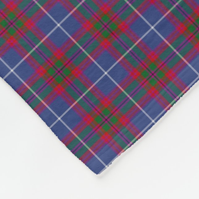 Edinburgh Scotland District Tartan Fleece Blanket (Corner)