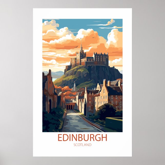 Edinburgh Scotland Famous Travel Places Poster (Front)