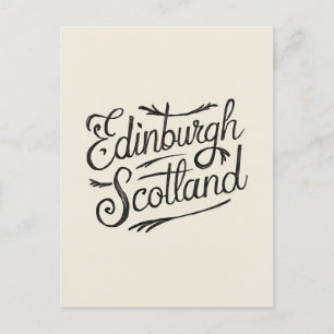 Edinburgh Scotland Hand drawn   Postcard