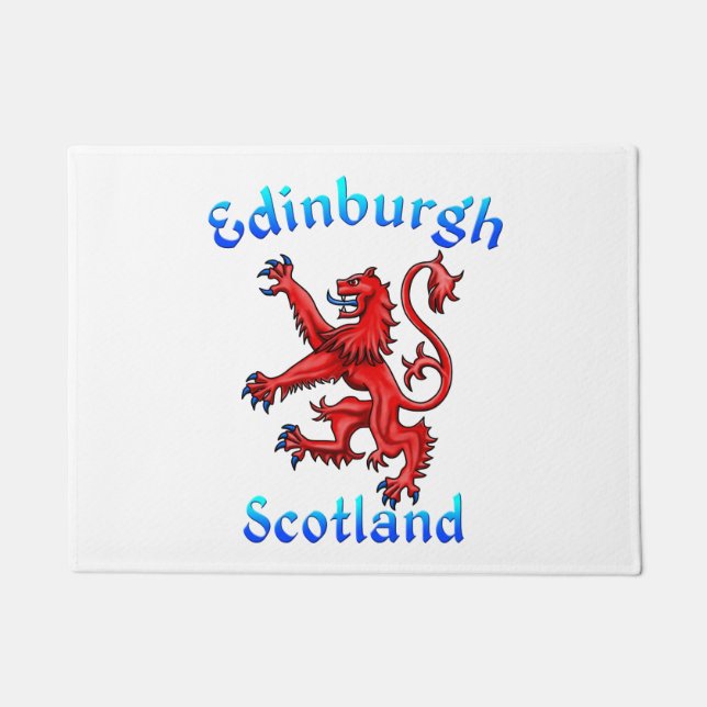 Edinburgh Scotland Lion Rampant Scottish Flag Doormat (Front)