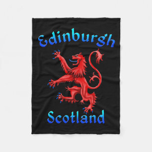 Edinburgh Scotland Lion Rampant Scottish Flag Fleece Blanket