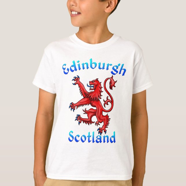 Edinburgh Scotland Lion Rampant Scottish Flag T-Shirt (Front)