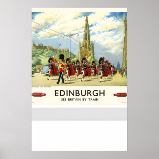 Edinburgh Scotland See Britain by Train Vintage Poster