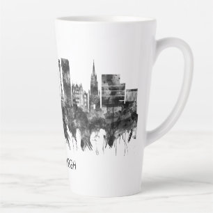 Edinburgh Scotland Skyline BW Latte Mug
