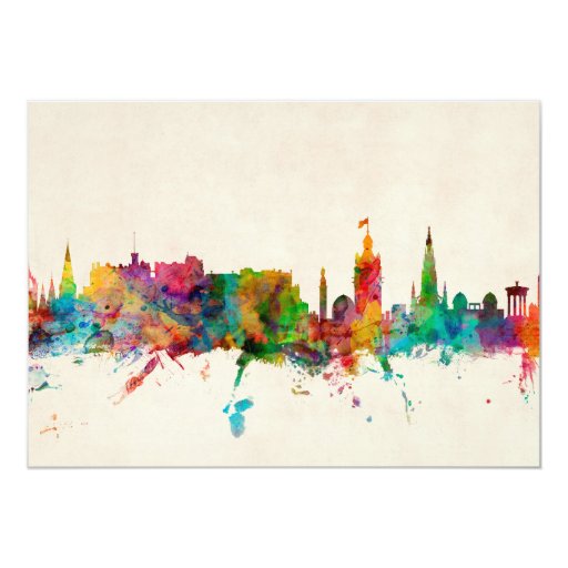 Image of Edinburgh Scotland Skyline Invitation