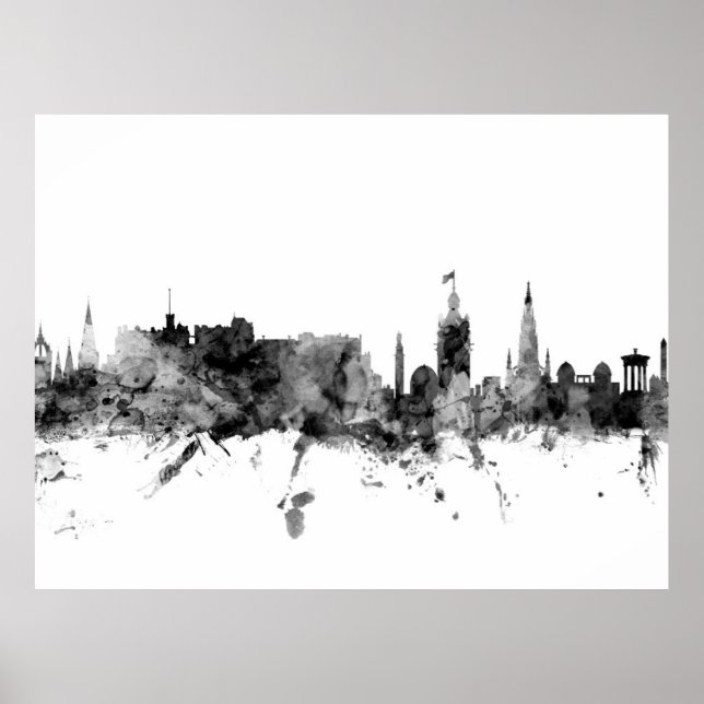 Edinburgh Scotland Skyline Poster (Front)