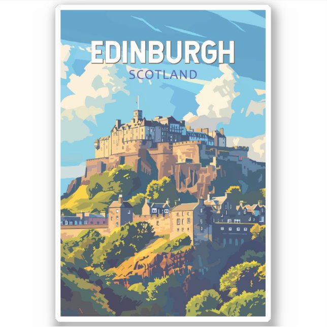 Edinburgh Scotland Travel Art Vintage (Front)