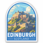Edinburgh Scotland Travel Art Vintage<br><div class="desc">Edinburgh retro vector travel design. Edinburgh is Scotland's compact,  hilly capital. It has a mediaeval Old Town and elegant Georgian New Town with gardens and neoclassical buildings.</div>
