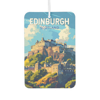 Edinburgh Scotland Travel Art Vintage Car Air Freshener