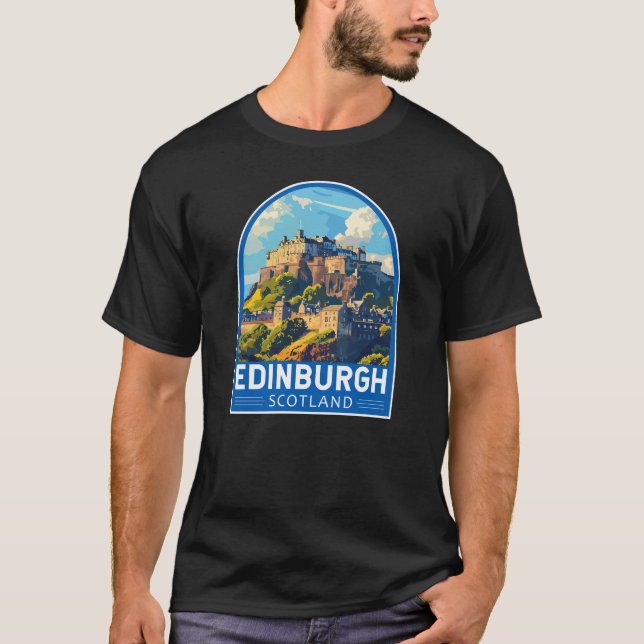 Edinburgh Scotland Travel Art Vintage T-Shirt (Front)