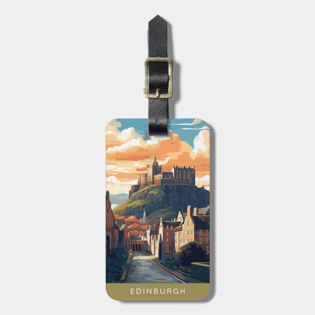 Edinburgh Scotland Travel Luggage Tags (Front Vertical)