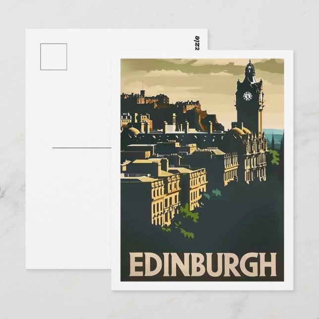 Edinburgh Scotland Vintage Famous Travel Place Postcard (Front/Back)