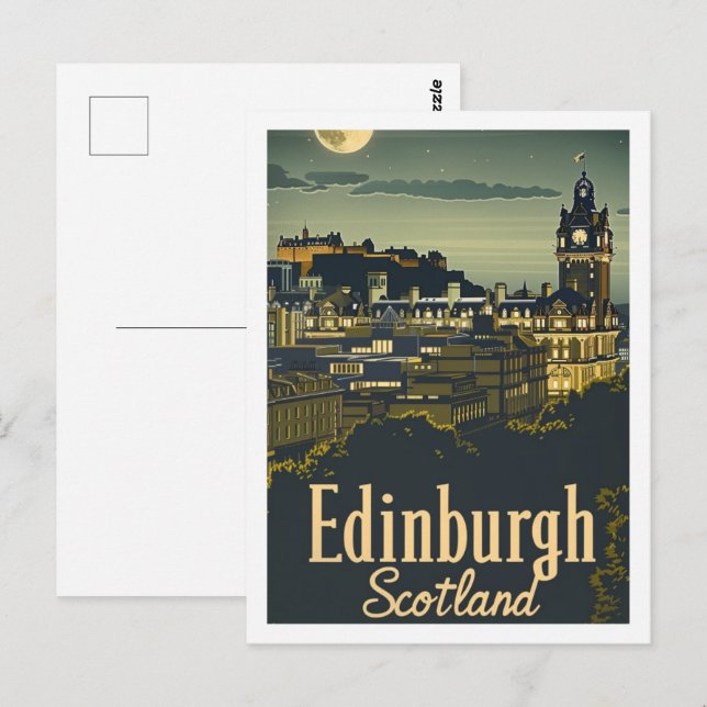 Edinburgh Scotland Vintage Famous Travel Place Postcard (Front/Back)