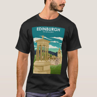Edinburgh Scotland Vintage Minimal Travel Poster  T-Shirt