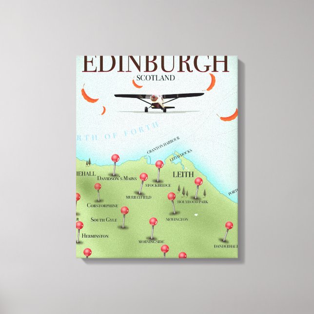 Edinburgh Scotland vintage style map poster print (Front)