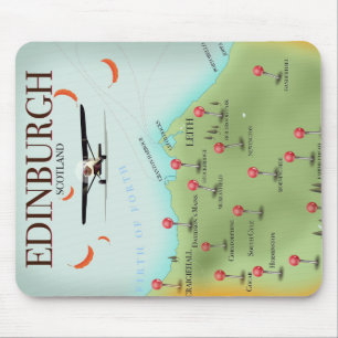 Edinburgh Scotland vintage style map poster print Mouse Mat