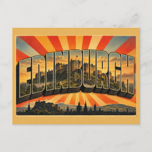 Edinburgh Scotland Vintage Travel Art Postcard