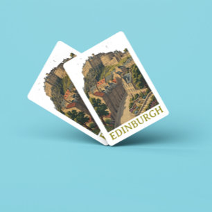 Edinburgh Scotland Vintage Travel Iconic Castle Playing Cards