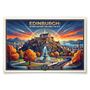 Edinburgh Scotland Vintage Travel Poster