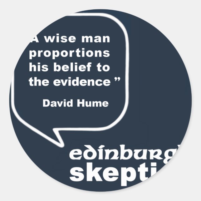 Edinburgh Skeptics - Hume Quote Classic Round Sticker (Front)