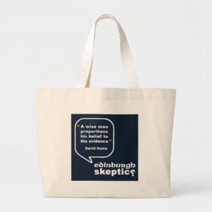 Edinburgh Skeptics - Hume Quote Large Tote Bag