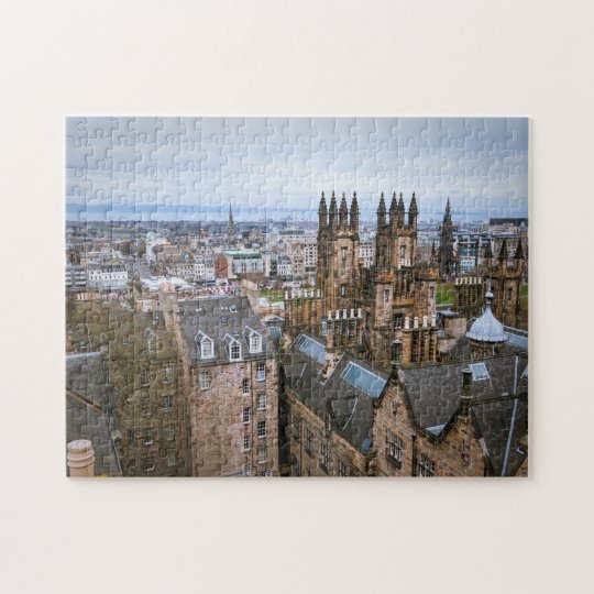 Edinburgh skyline, Edinburgh, Scotland Jigsaw Puzzle Zazzle.co.uk