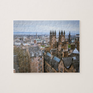Edinburgh skyline from roof top, areal view, Edinb Jigsaw Puzzle