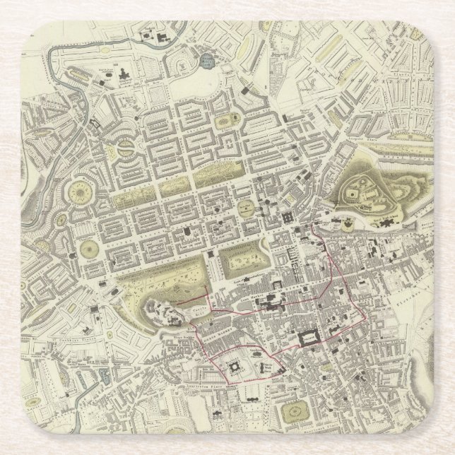 Edinburgh Square Paper Coaster (Front)