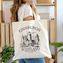 Edinburgh Tote Bag | Vintage Scotland Travel 