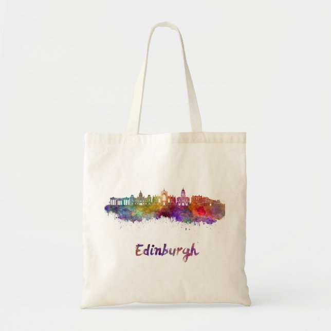 Edinburgh V2 skyline in watercolor Tote Bag (Front)