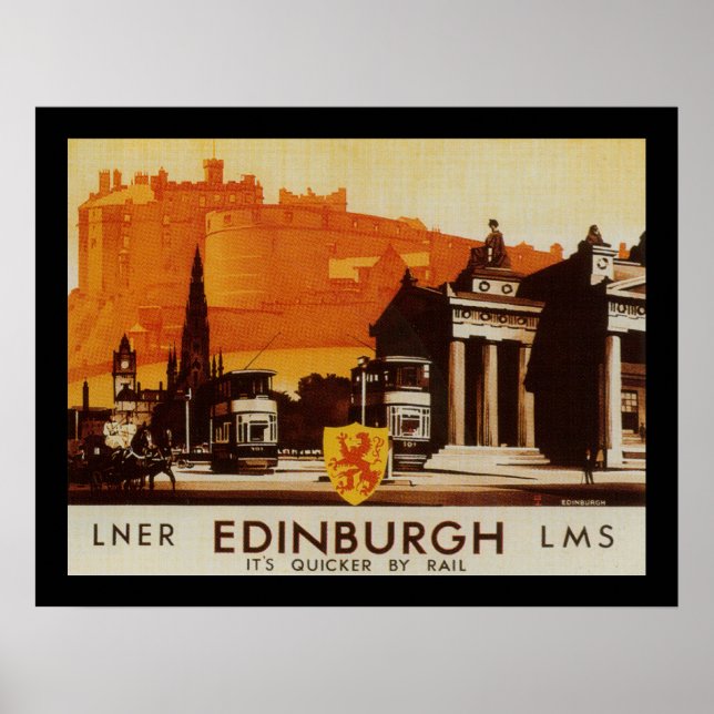 Edinburgh via LNER Rail Poster (Front)