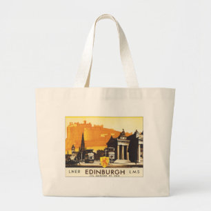 Edinburgh via LNER Rail Poster Large Tote Bag