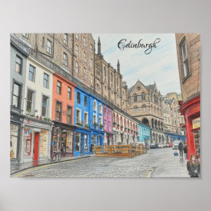 Edinburgh Victoria Street Postcard Poster